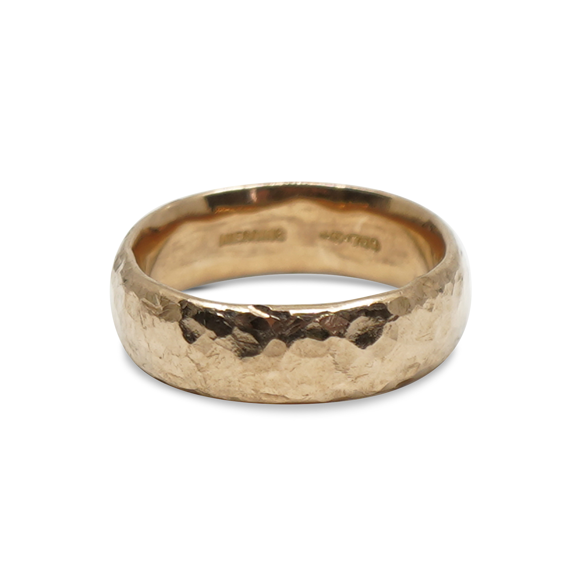 GOUDEN GEHAMERDE MANNENRING