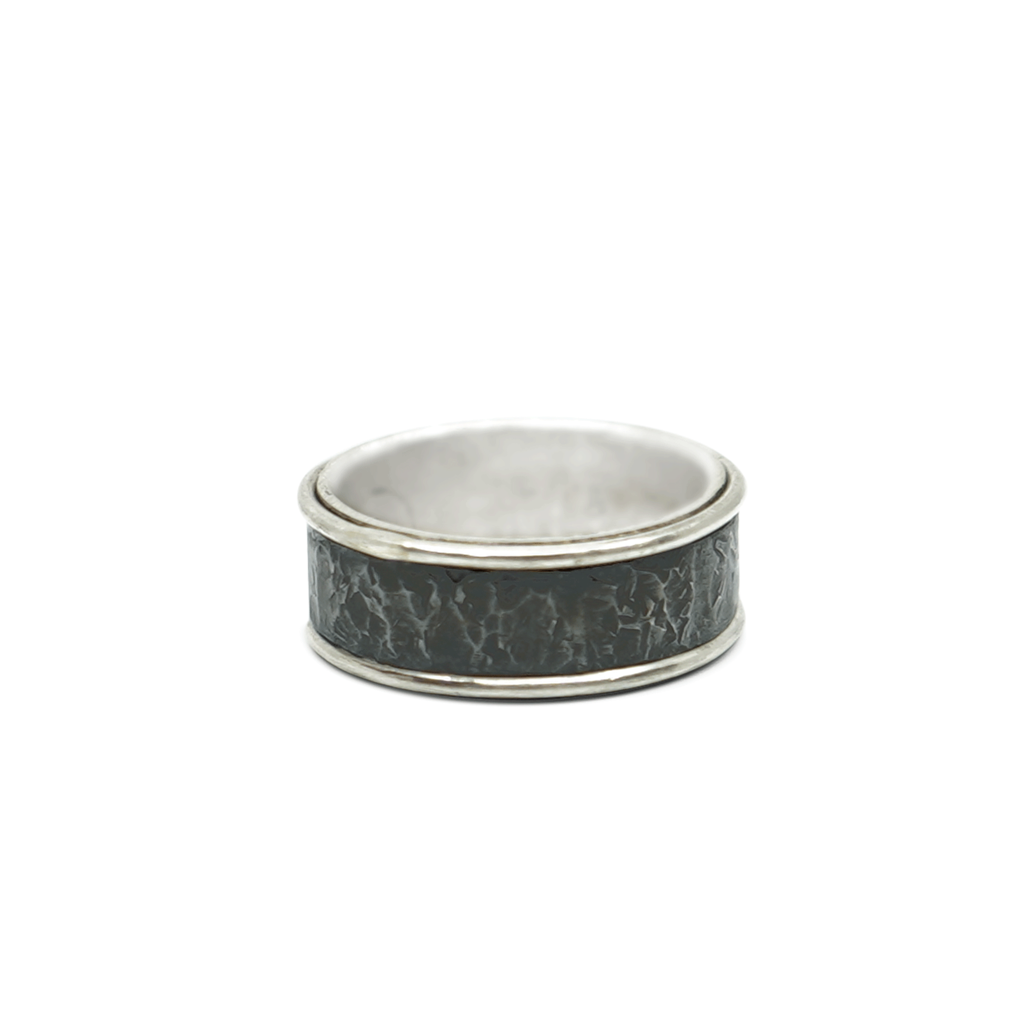 STERLING ZILVER MET ZWART GEOXIDEERDE RING