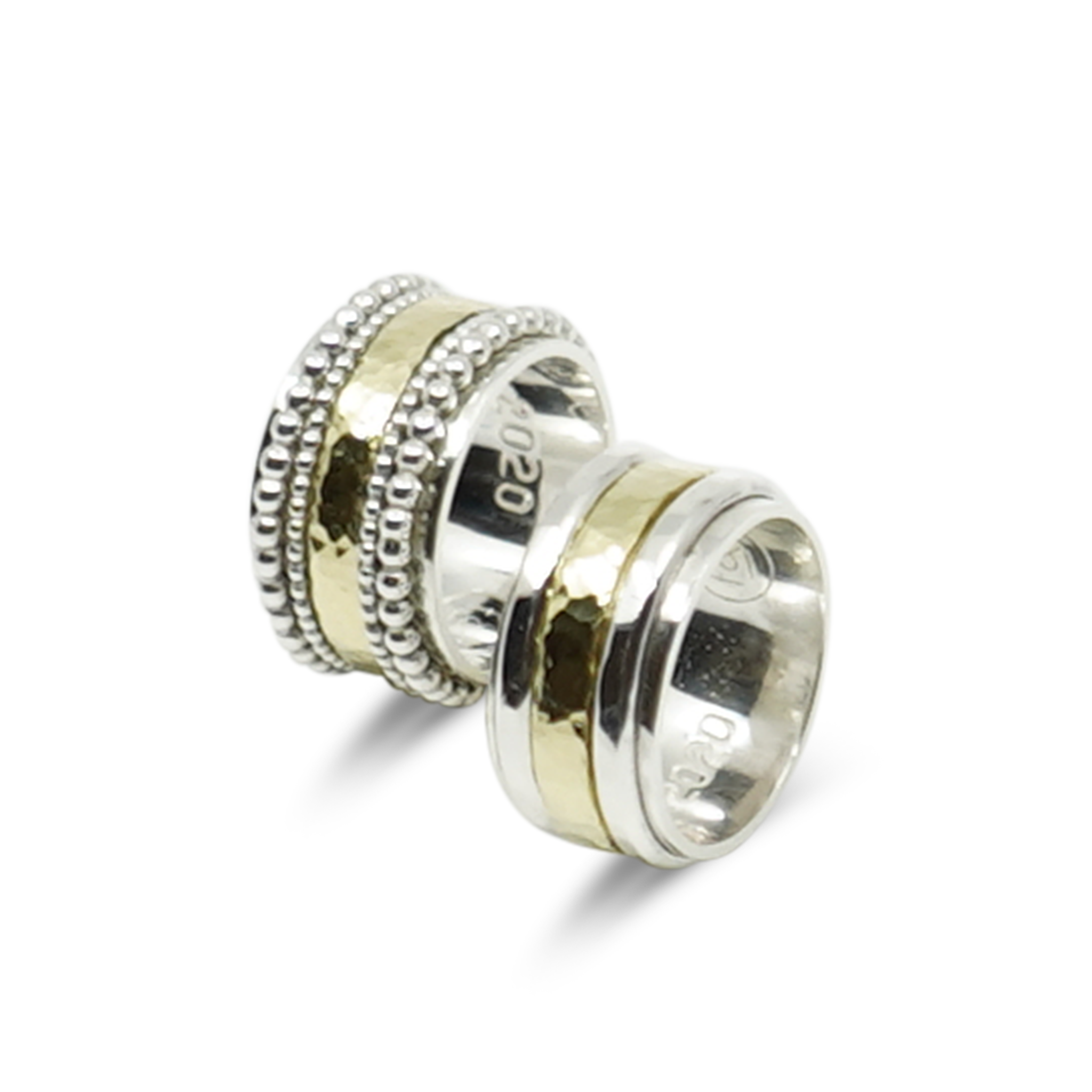 GOUD EN ZILVER STATEMENT TROUWRINGEN MET INSCRIPTIE