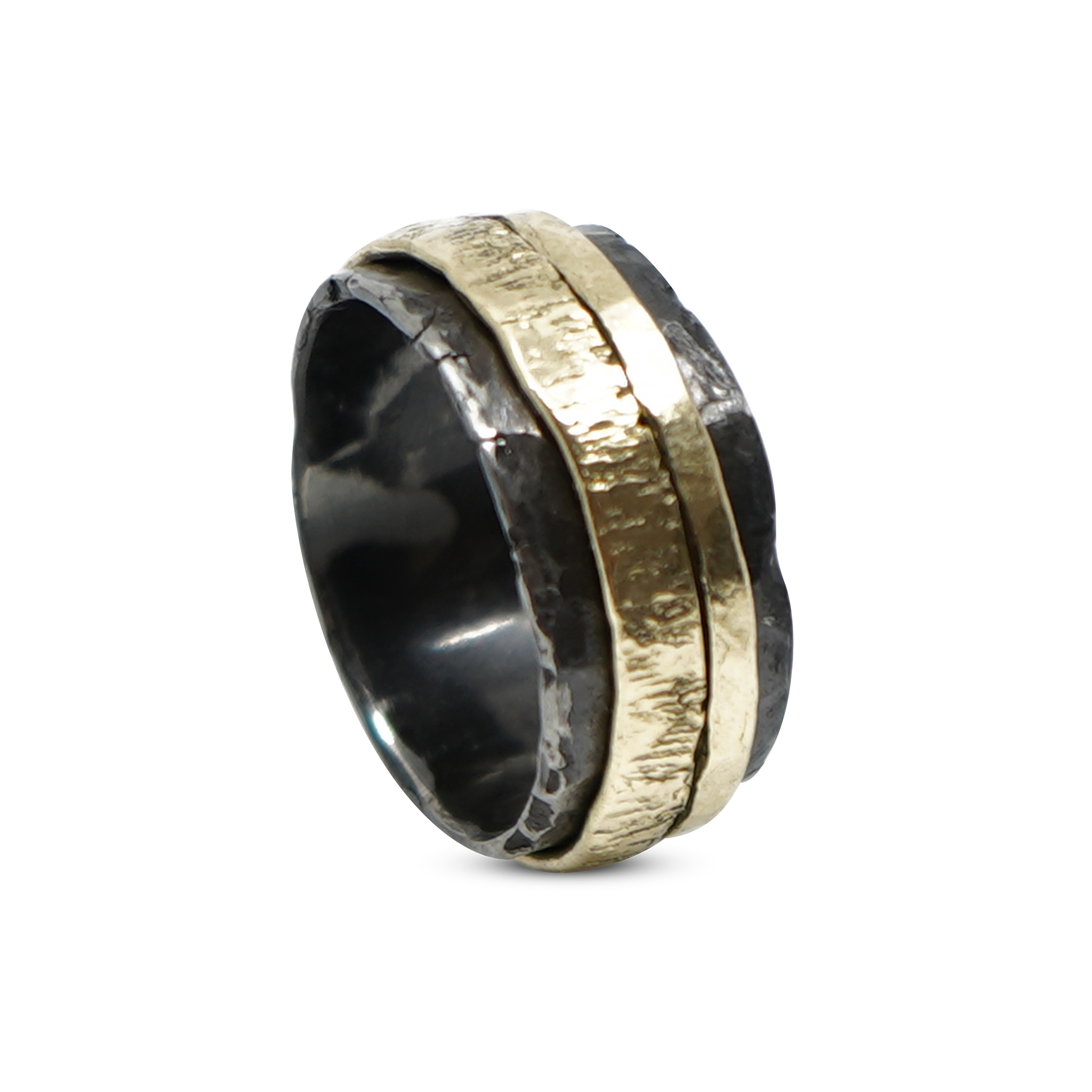 ZIRKONIUM RING MET OUD GOUD