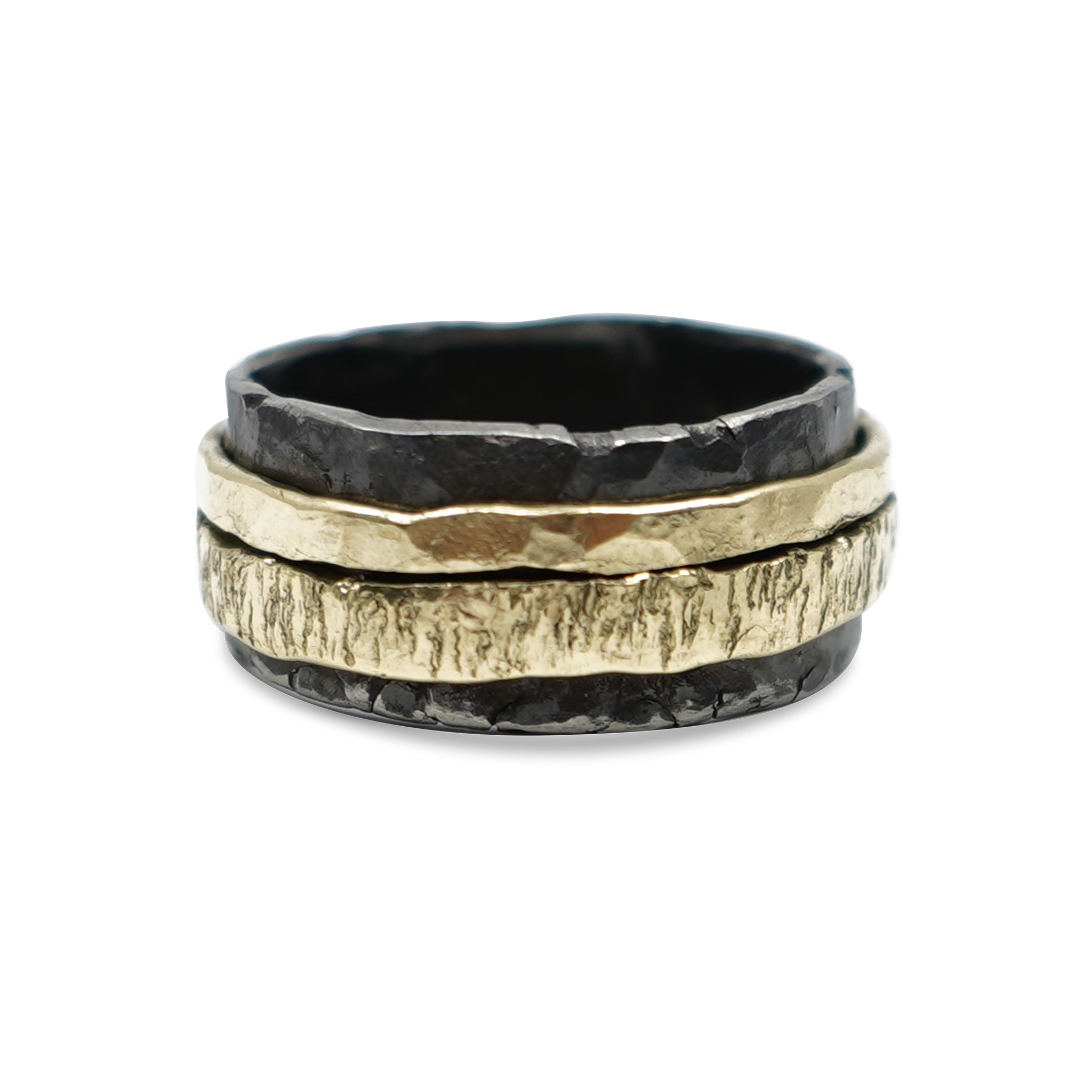 ZIRKONIUM RING MET OUD GOUD