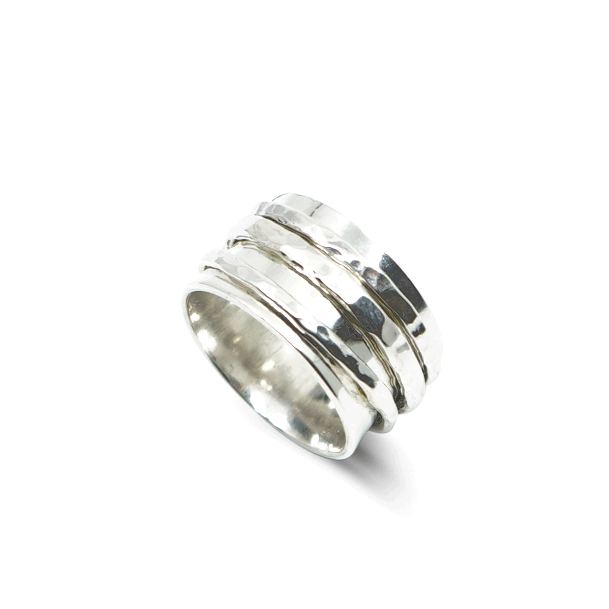 STAPELRING MET 3 ZILVEREN DRAAIBARE RINGEN