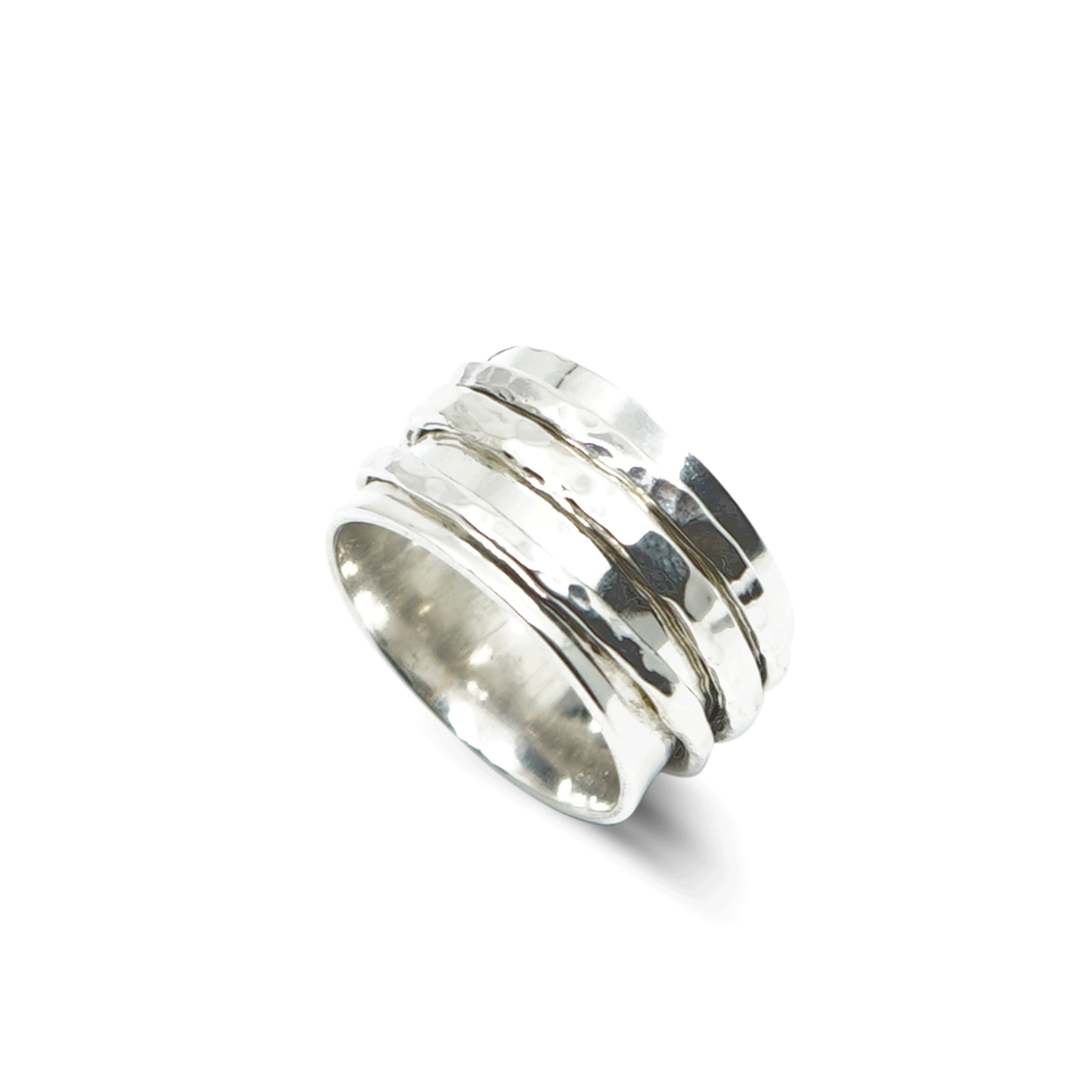 SCANDINAVISCHE STIJL ZILVEREN RING MET LOS BEWEGENDE RINGETJES