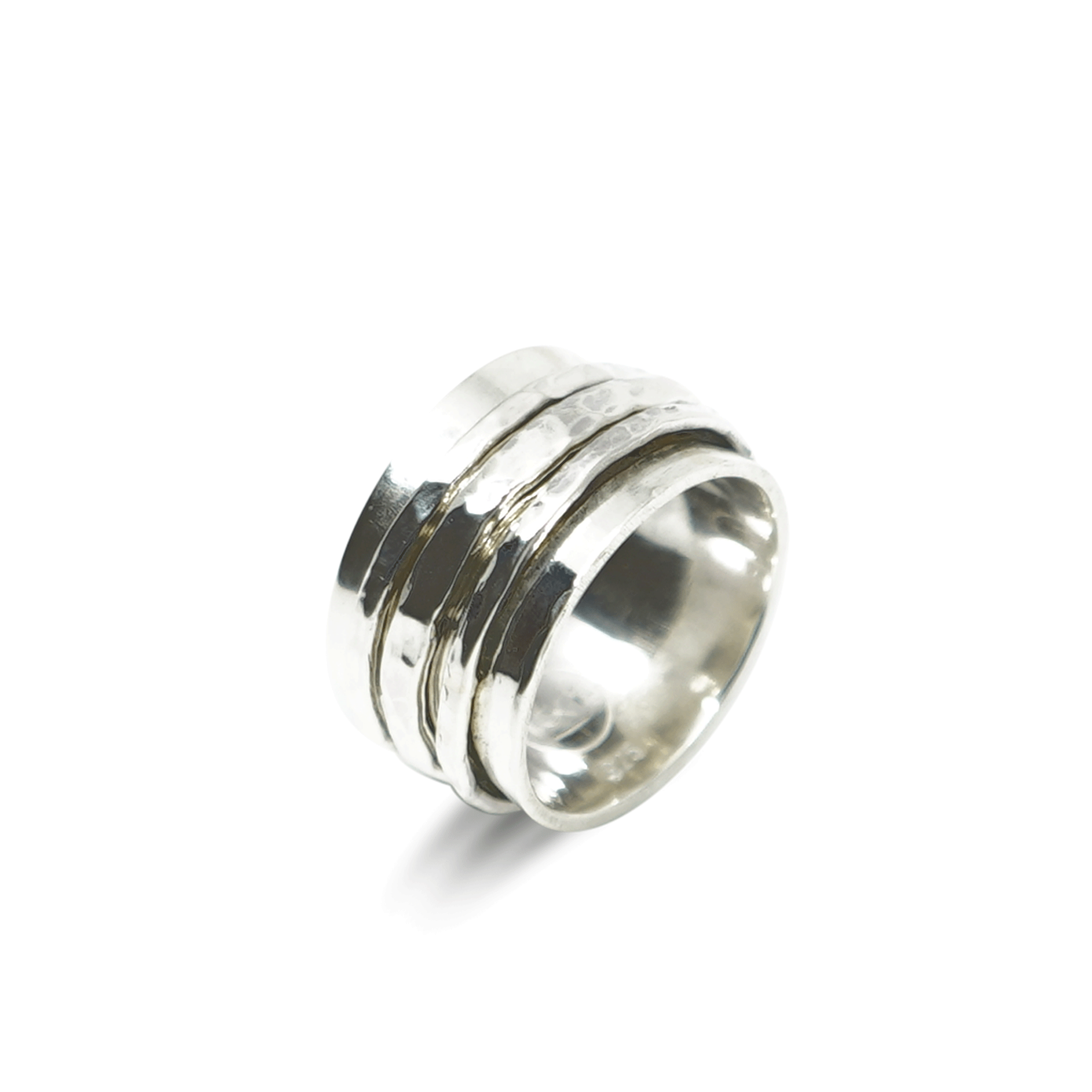 STAPELRING MET 3 ZILVEREN DRAAIBARE RINGEN