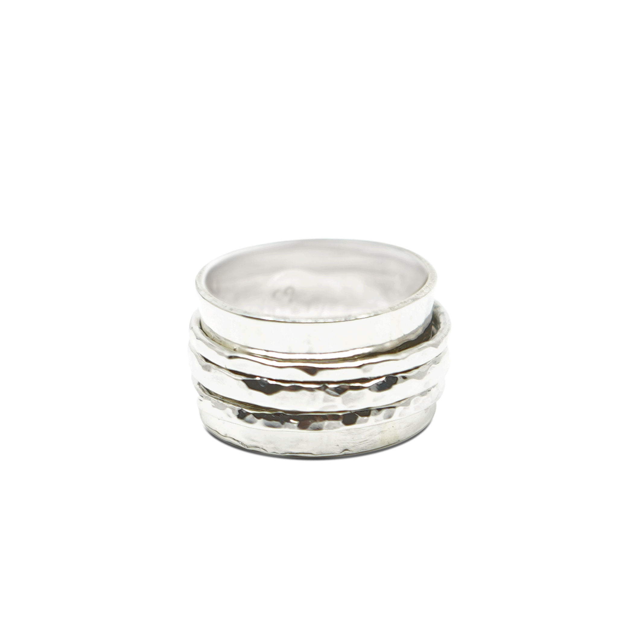 STAPELRING MET 3 ZILVEREN DRAAIBARE RINGEN