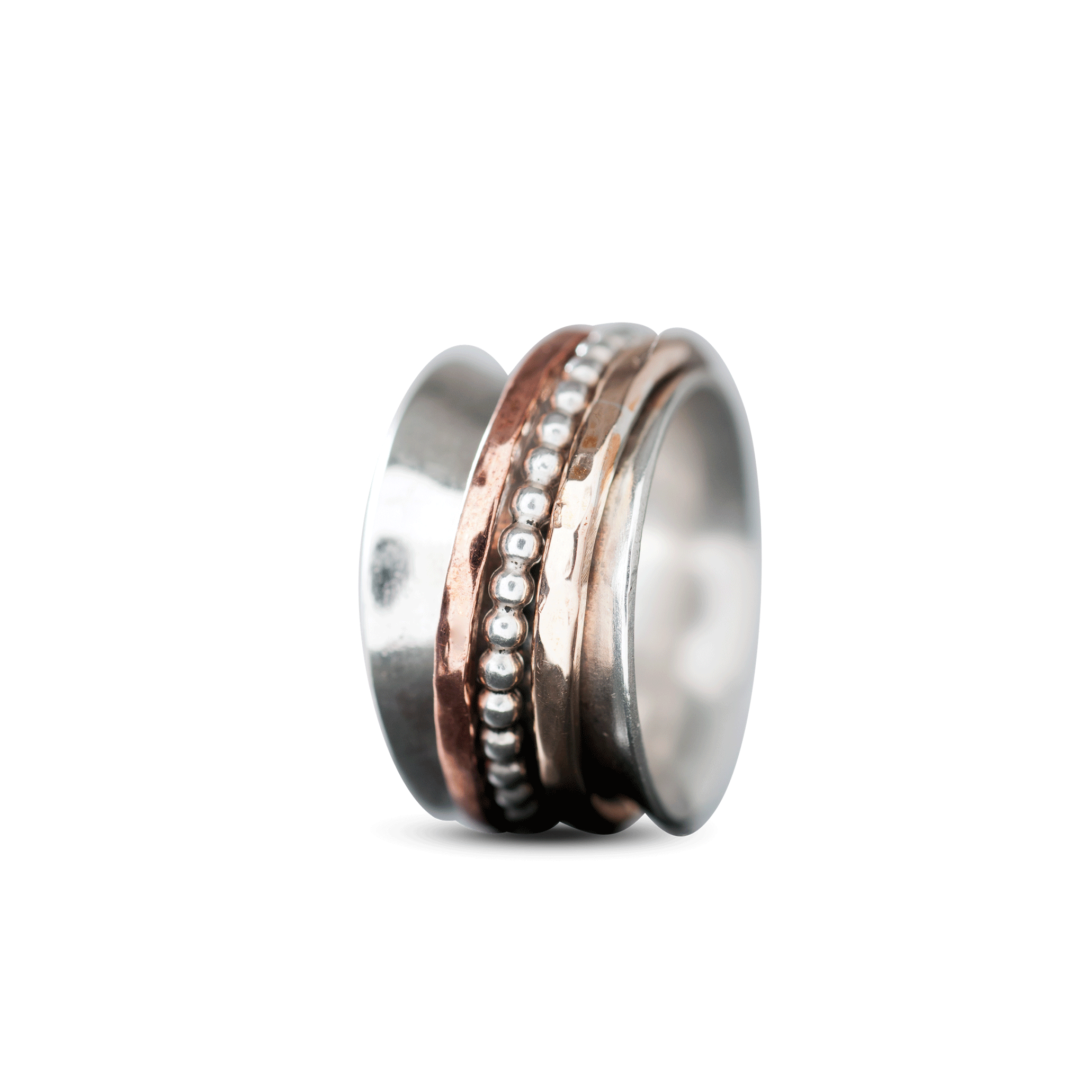 STERLING ZILVEREN RING VAN VERSCHILLENDE MATERIALEN