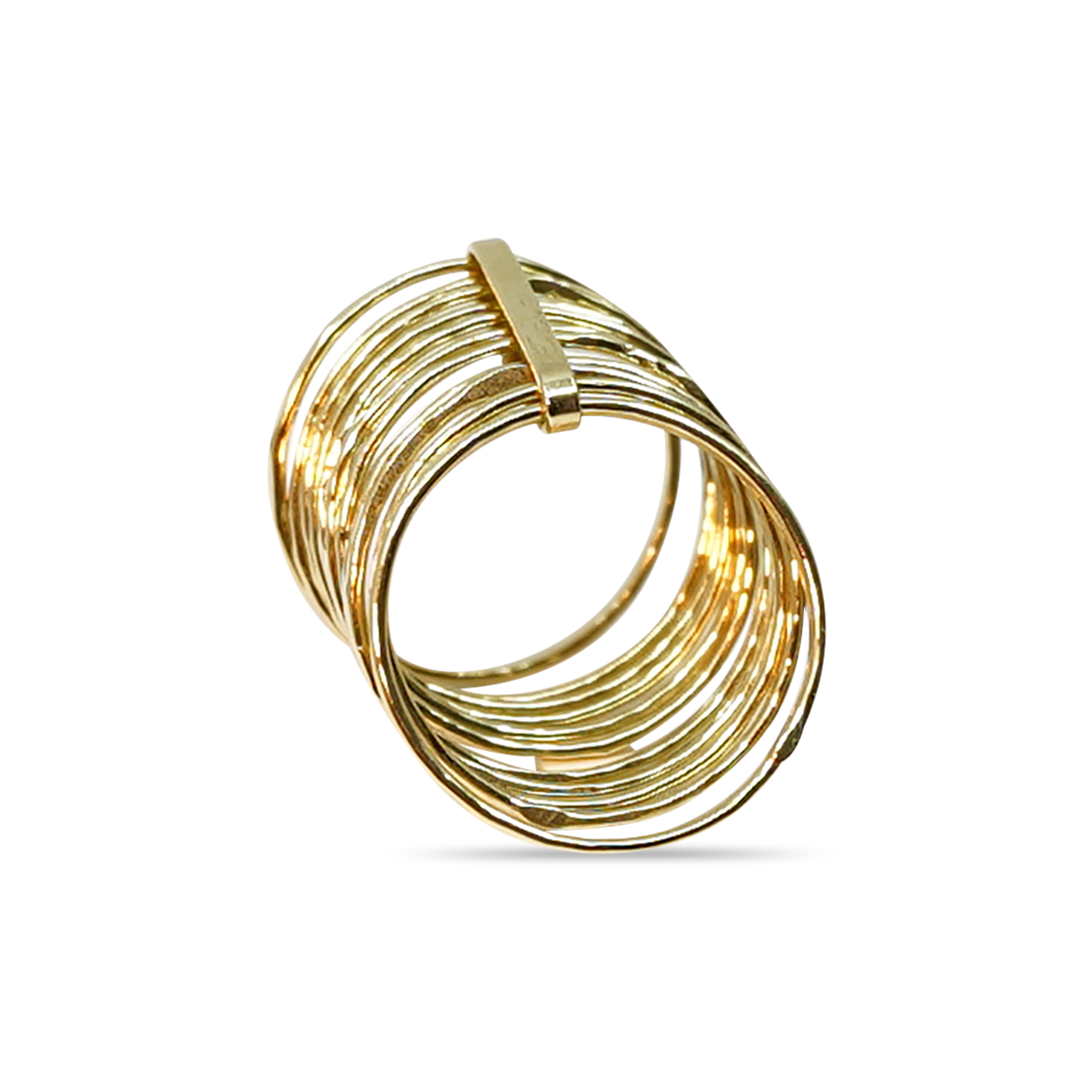 11 GOUDEN FIJNE GEHAMERDE RINGETJES