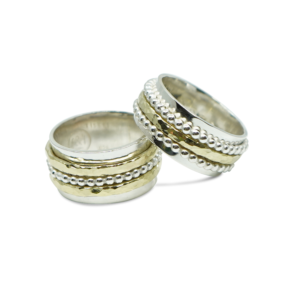 TROUWRINGEN 14K GOUD EN STERLING ZILVER