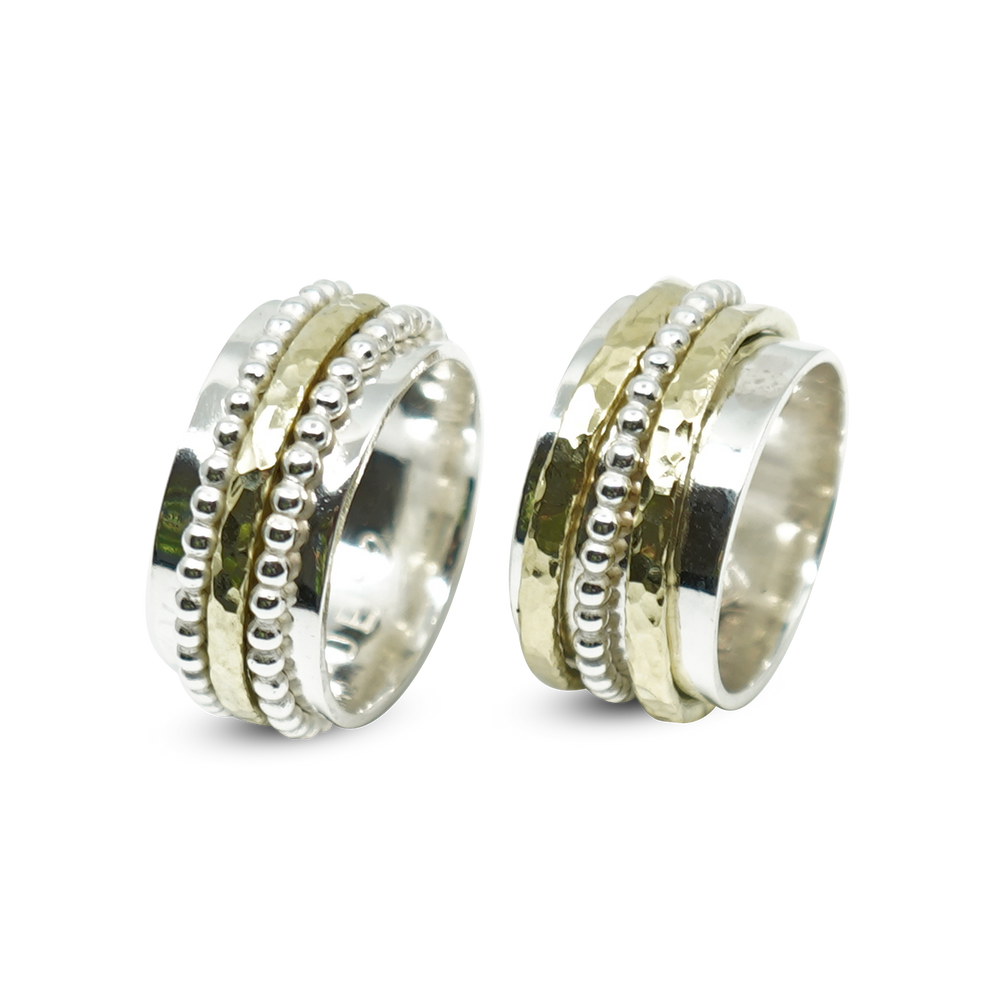 TROUWRINGEN 14K GOUD EN STERLING ZILVER