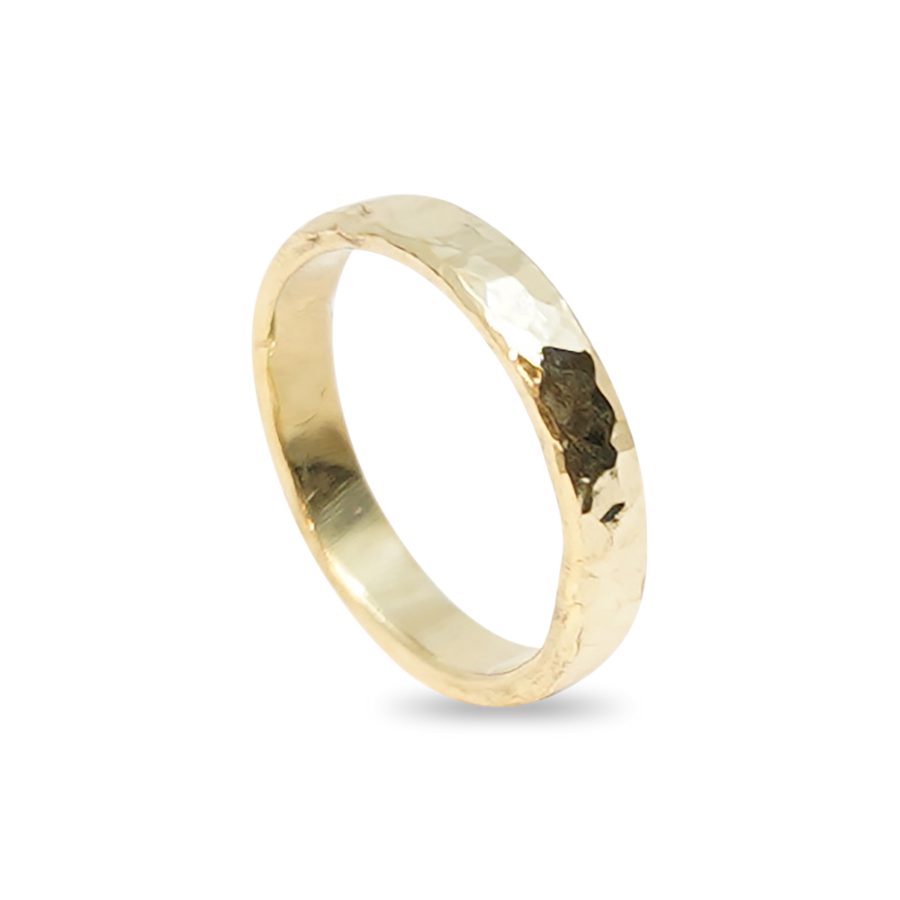 14K GOUDEN RING GEHAMERD