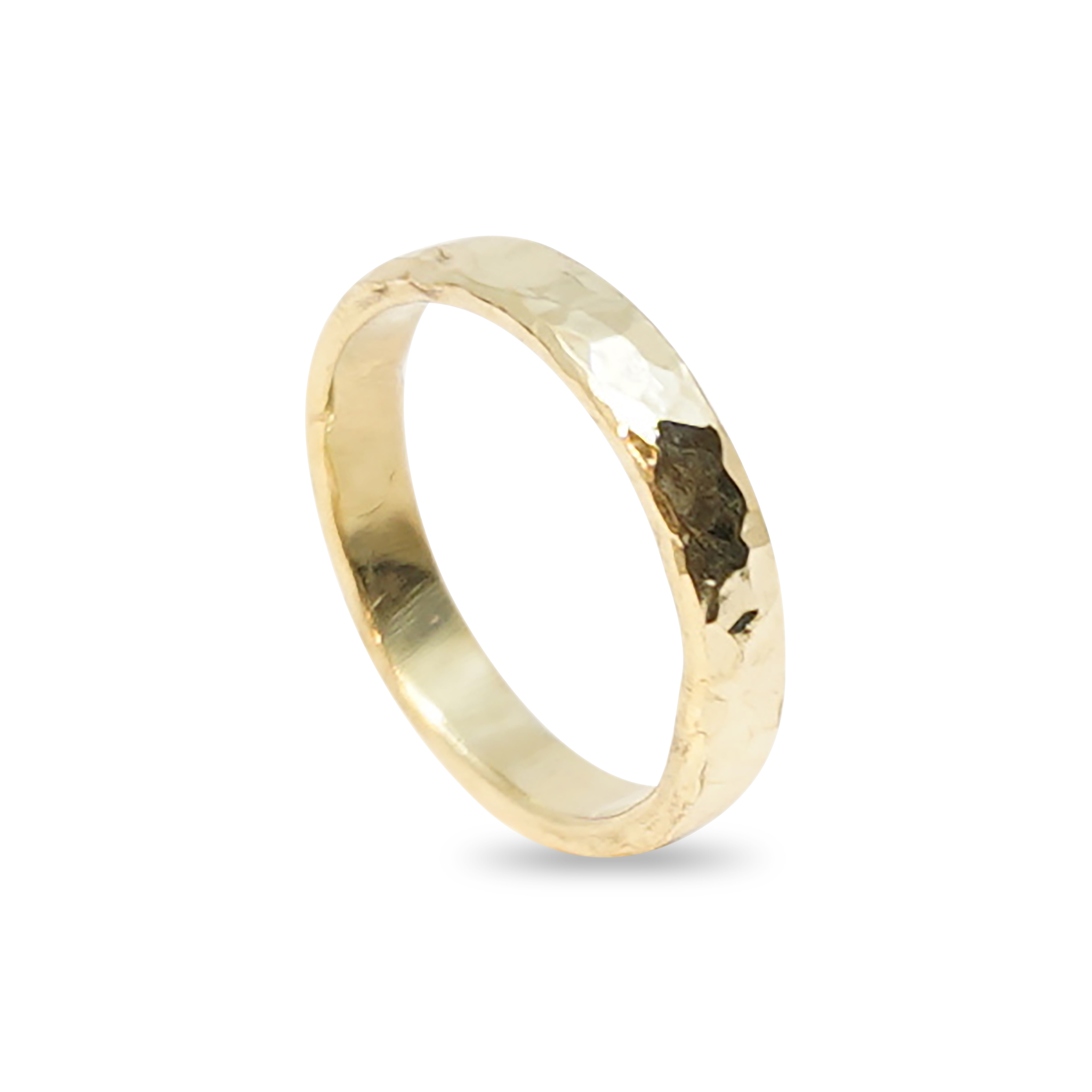 14K GOUDEN RING GEHAMERD