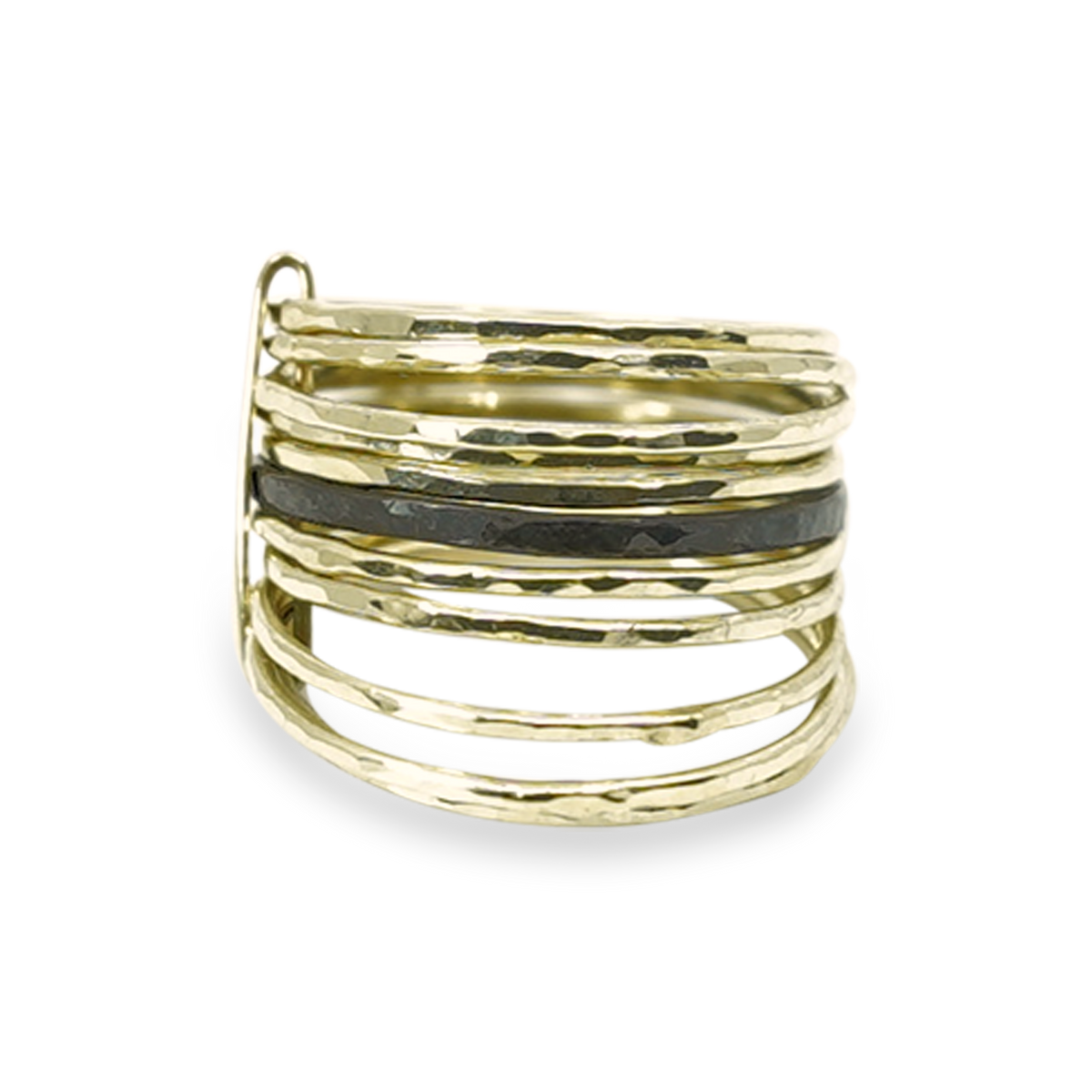 ICONISCHE GOUDEN STAPELRING MET ZIRKONIUM RINGETJE
