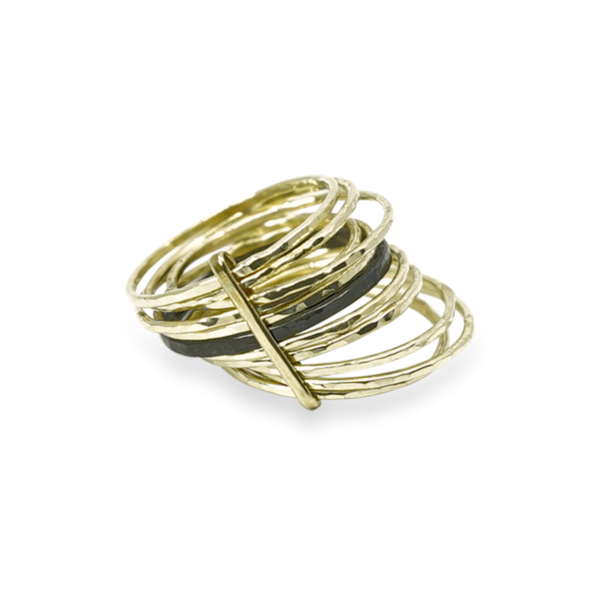 ICONISCHE &nbsp;GOUDEN STAPELRING MET ZIRKONIUM RINGETJE