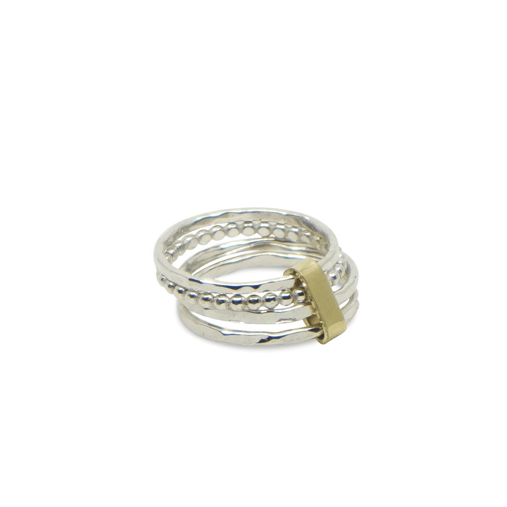 Stapelringetjes met gouden slotje