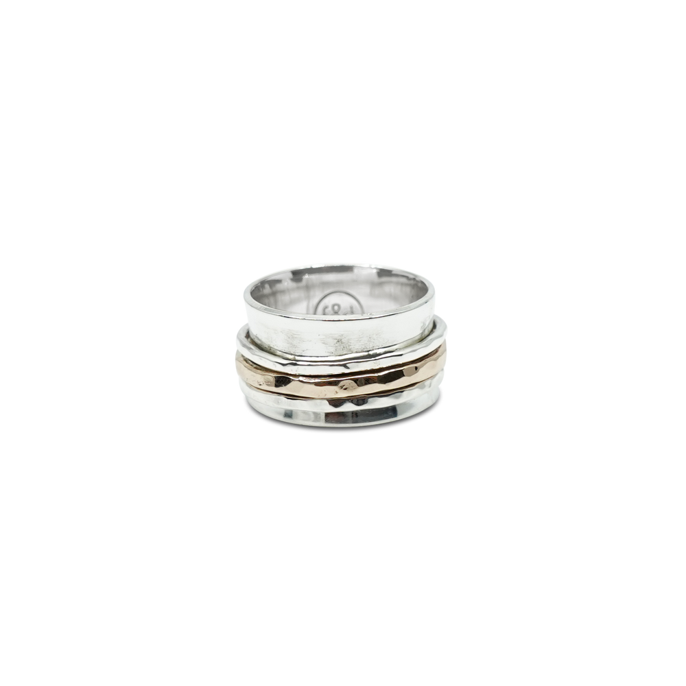 ZILVEREN RING MET 3 LOS BEWEGENDE RINGETJES