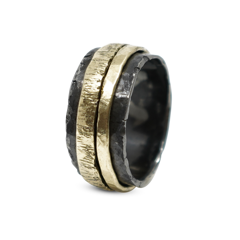 ZIRKONIUM RING MET OUD GOUD