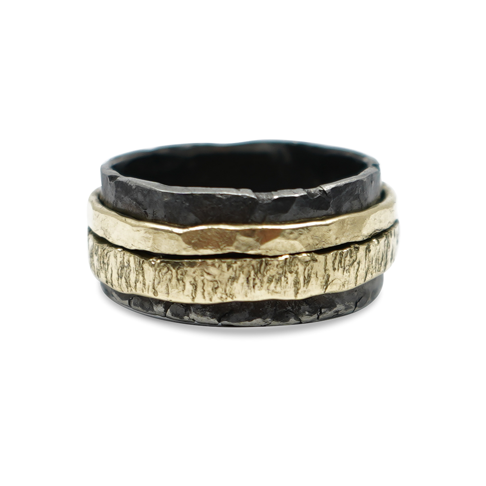ZIRKONIUM RING MET OUD GOUD
