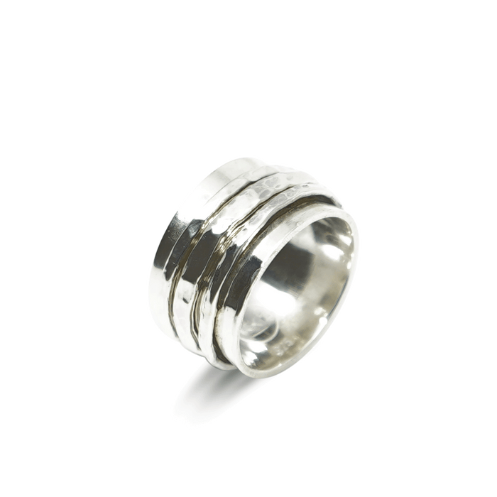 STAPELRING MET 3 ZILVEREN DRAAIBARE RINGEN