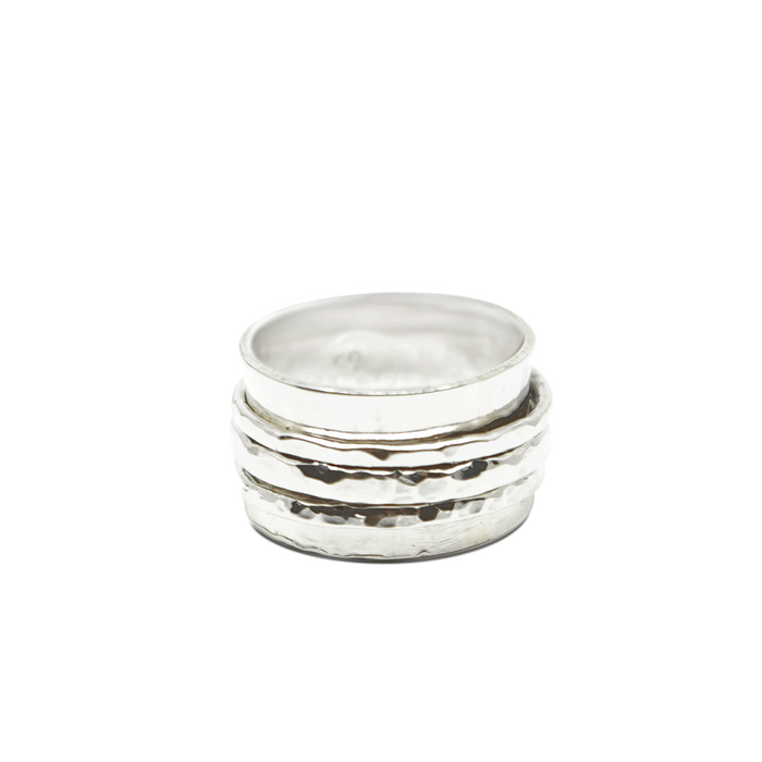 STAPELRING MET 3 ZILVEREN DRAAIBARE RINGEN