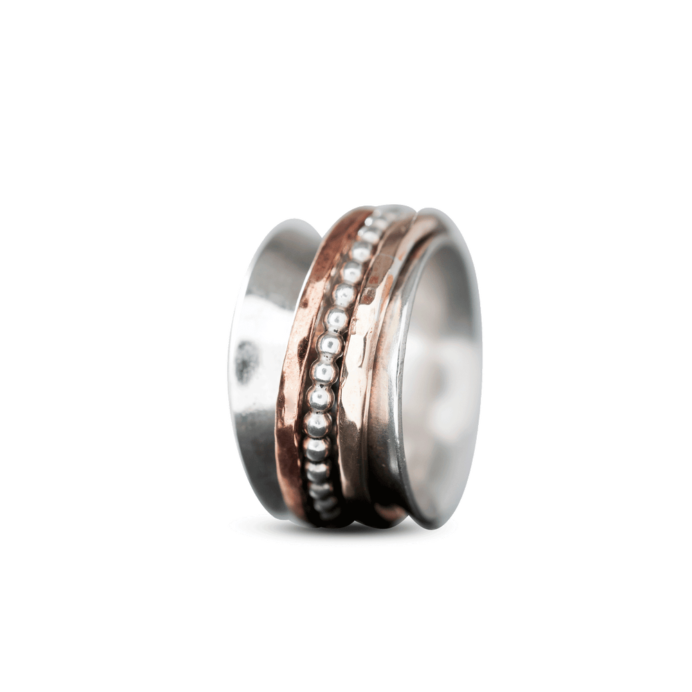 STERLING ZILVEREN RING VAN VERSCHILLENDE MATERIALEN 